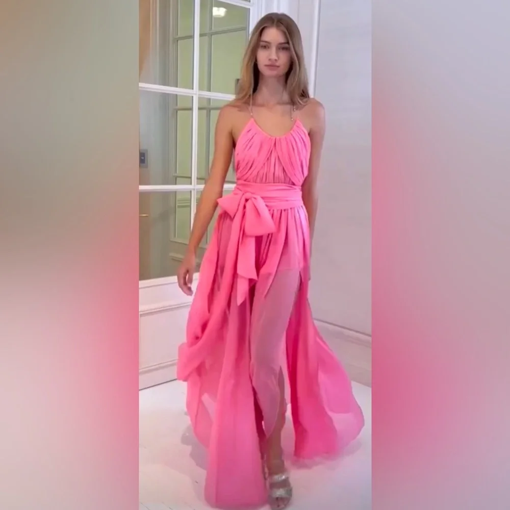 LoveShackFancy ZAMIA DRESS IN PINK DAIQUIRI - Picture 2 of 8